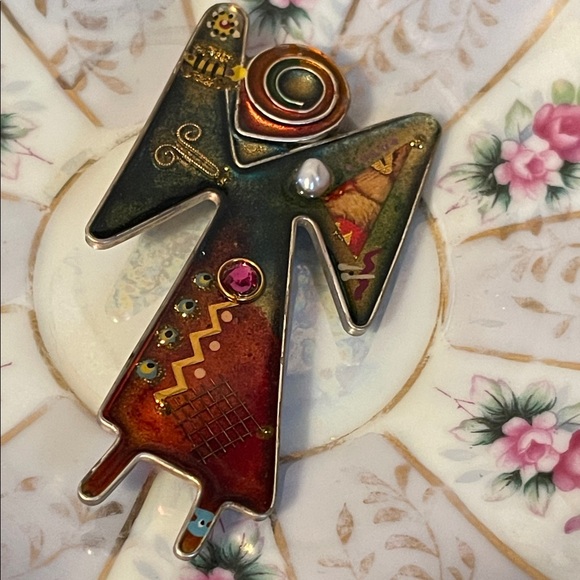 Yossi Steinberg Jewelry - 1980’s Yossi Steinberg Angel Handmade Artisan Brooch